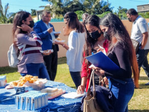 ABE students taking refreshments